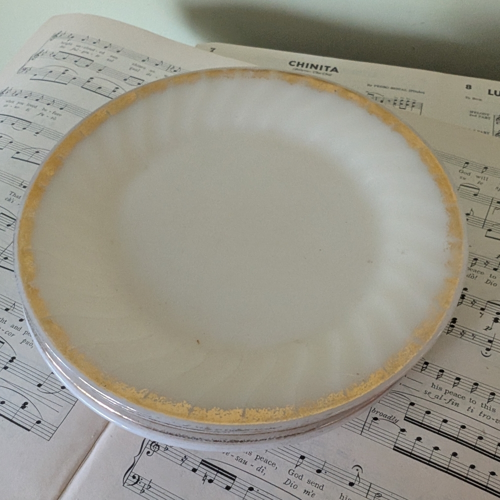 Elegant White and Gold Rimmed Plate
